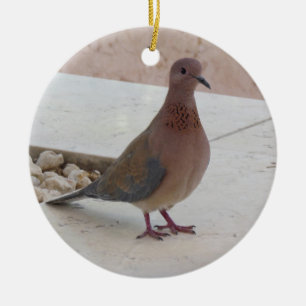 Rond En Céramique Ornement de pigeon, personnalisable