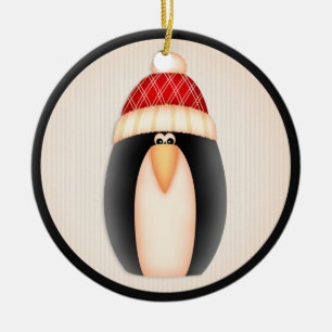 Rond En Céramique Ornement de pingouin de Noël d12