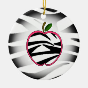 Rond En Céramique Ornement de professeur d'Apple d'impression de