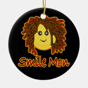 Rond En Céramique Ornement de Rasta du feu de lundi de sourire