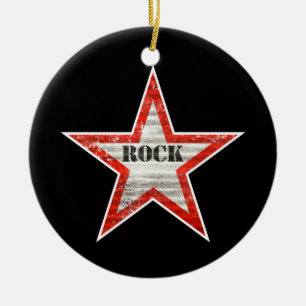 Rond En Céramique Ornement de Rockstar (arrière - plan noir)