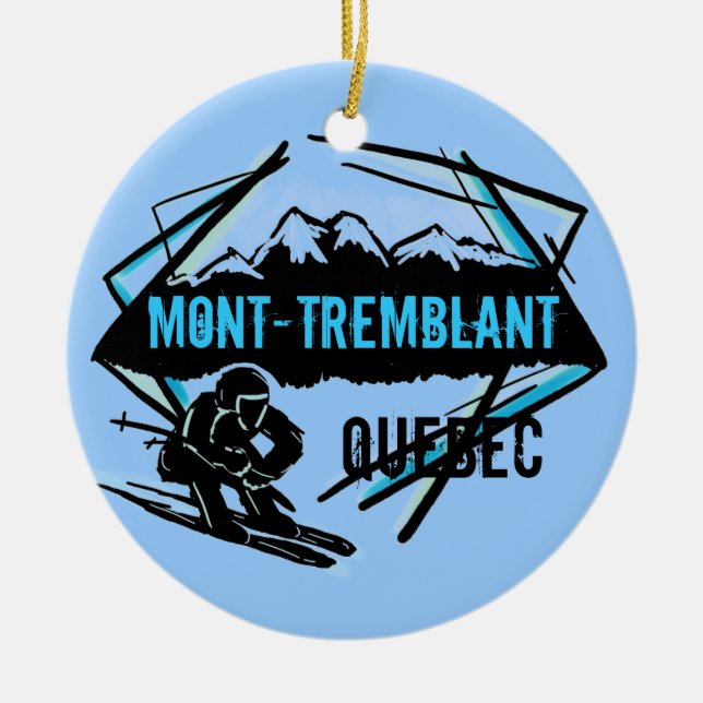 Rond En Céramique Ornement de ski de Mont Tremblant Québec (Devant)