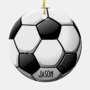 Rond En Céramique Ornement de soccer personnalisé