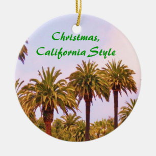 ROND EN CÉRAMIQUE ORNEMENT DE STYLE CALIFORNIA DE NOËL
