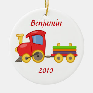 Rond En Céramique Ornement de train de bande dessinée