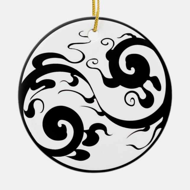 Rond En Céramique Ornement de Yin Yang Swirl (Devant)