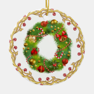 Rond En Céramique ornement décoré d'un monogramme initial de Noël