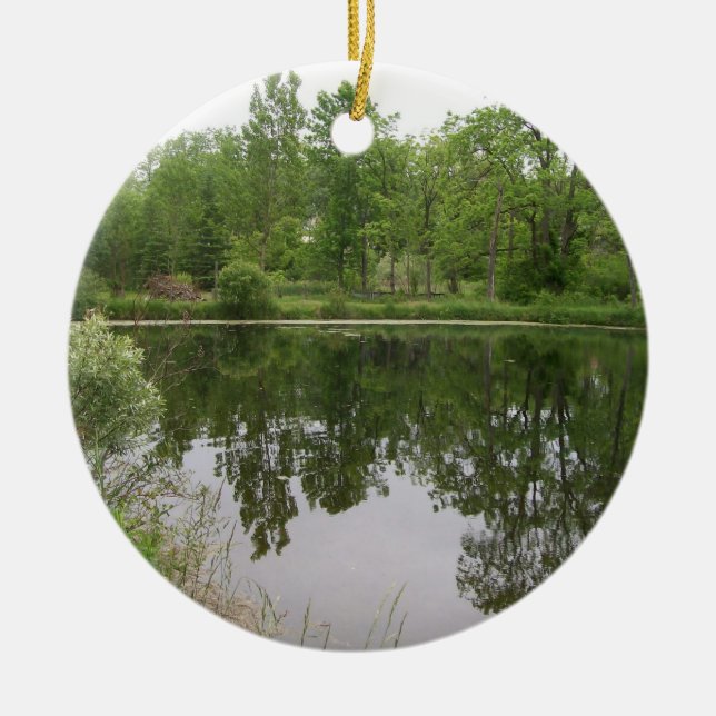 Rond En Céramique Ornement d'étang (Devant)
