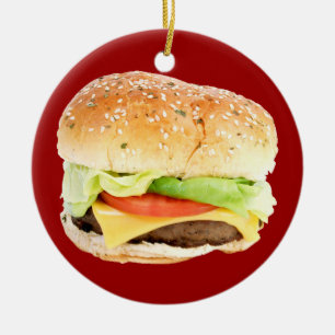 Rond En Céramique Ornement d'hamburger