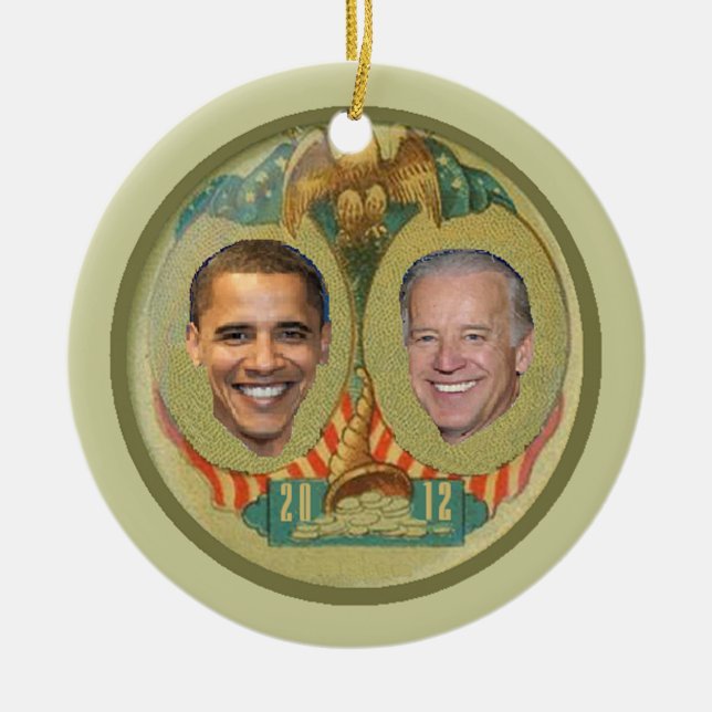 Rond En Céramique Ornement d'Obama 2012 (Devant)