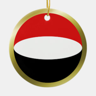 Rond En Céramique Ornement du drapeau du Yémen