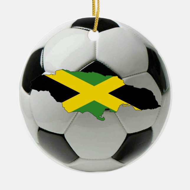 Rond En Céramique Ornement du football du football de la Jamaïque (Devant)