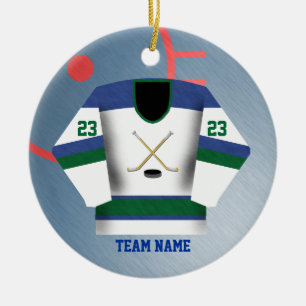 Rond En Céramique Ornement du Jersey de joueur de hockey