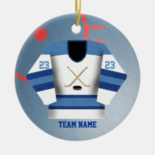 Rond En Céramique Ornement du Jersey de joueur de hockey