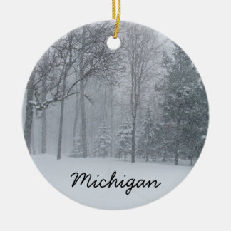 Rond En Céramique Ornement du Michigan