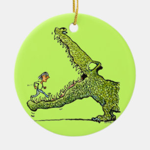 Rond En Céramique Ornement du monstre vert