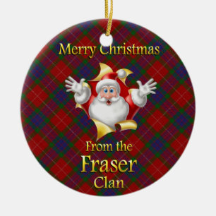 Rond En Céramique Ornement écossais de Noël de Fraser de clan