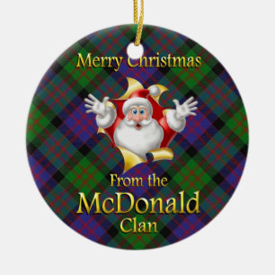 Rond En Céramique Ornement écossais de Noël de McDonald de clan
