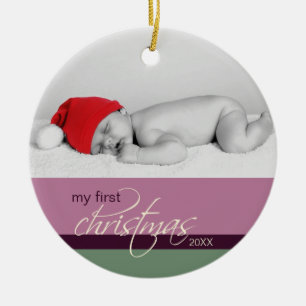 Rond En Céramique Ornement fait sur commande de ęr Noël du bébé