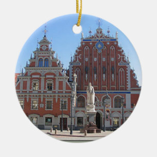 Rond En Céramique Ornement fait sur commande de Noël de Riga
