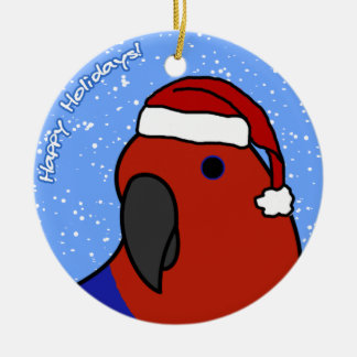 Rond En Céramique Ornement femelle de Noël d'Eclectus de bande