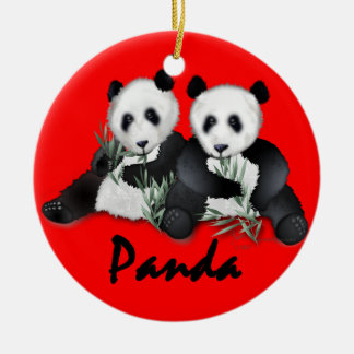 Rond En Céramique Ornement géant de Noël d'ours panda
