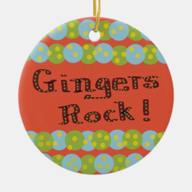 Rond En Céramique Ornement "Gingers Rock!" (Devant)