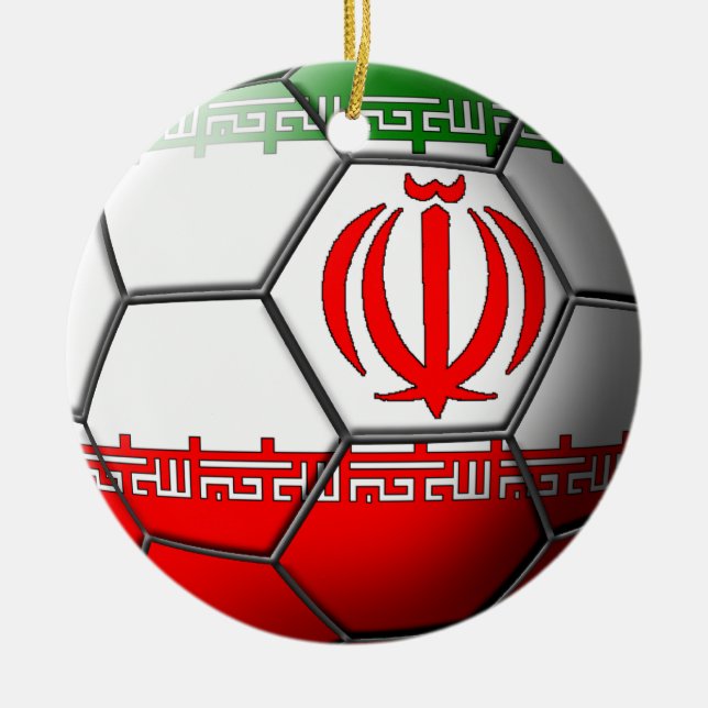 Rond En Céramique Ornement iranien du football (Devant)
