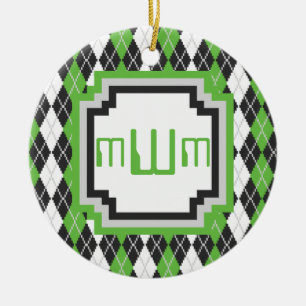 Rond En Céramique Ornement Jacquard rétro