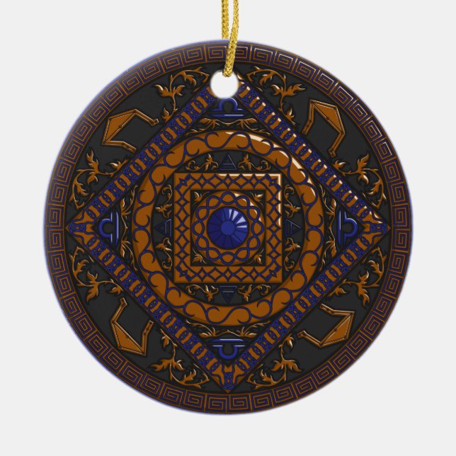Rond En Céramique Ornement Libra Mandala (Devant)