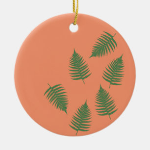 Rond En Céramique Ornement Lucky Fern Vert