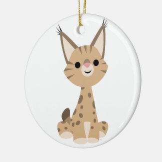 Rond En Céramique Ornement Lynx Carton mignon