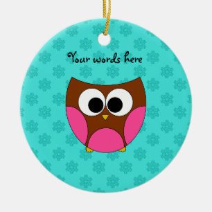 Rond En Céramique Ornement mignon de hibou