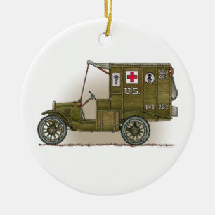 Rond En Céramique Ornement militaire vintage d'ambulance