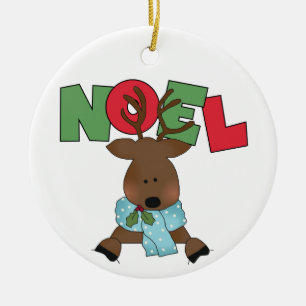 Rond En Céramique Ornement Noel Reindeer personnalisable