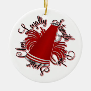 Rond En Céramique Ornement personnalisable rouge et blanc