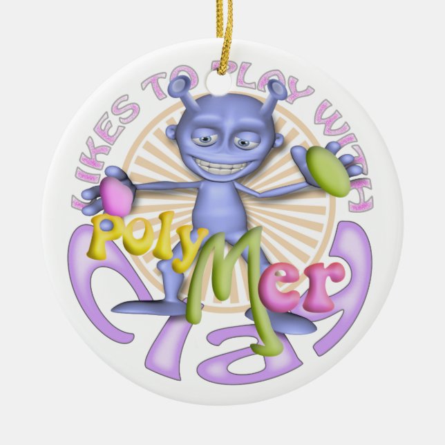 Rond En Céramique Ornement personnalisé par artistes d'argile de (Devant)