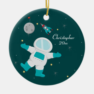 Rond En Céramique Ornement personnalisé par astronaute mignon