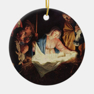 Rond En Céramique Ornement religieux de peinture de scène de