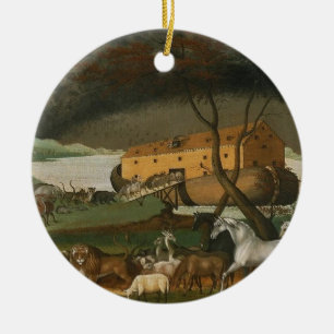 Rond En Céramique Ornement religieux vintage de peinture de l'arche