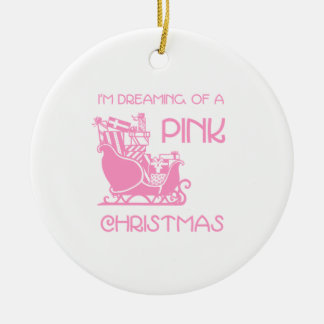Rond En Céramique Ornement rose de Noël