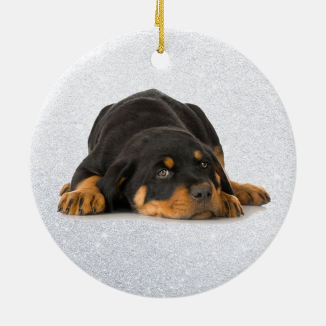 Rond En Céramique Ornement Rottweiler (Dos)
