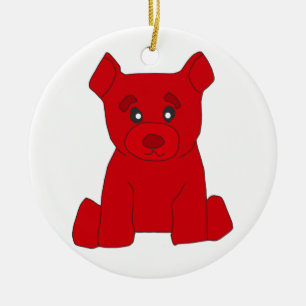 Rond En Céramique Ornement rouge d'ours