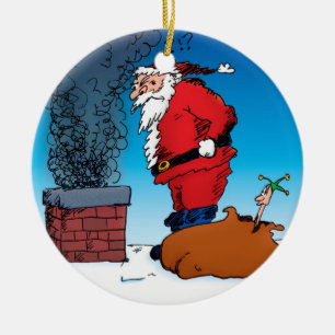 Rond En Céramique Ornement Santa Whiz