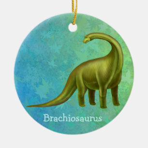 Rond En Céramique Ornement vert de dinosaure de Brachiosaurus