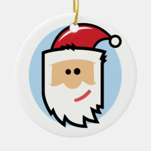 Rond En Céramique Ornement visage père Noël