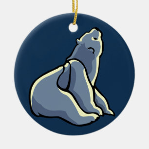 Rond En Céramique Ours Polaire Art Ornement Ours Garde Ours Cadeaux