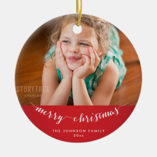 Rond En Céramique Photo mignonette Ornement d'arbre de Noël personna