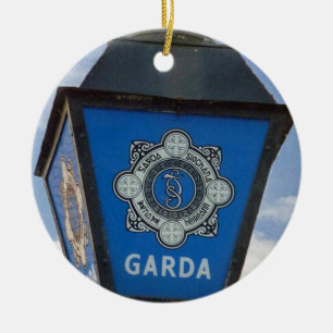 Rond En Céramique Porcelaine Irlandaise Garda Police Ornement de No