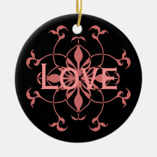 Rond En Céramique Premier Noël rose et noir ensemble ornement